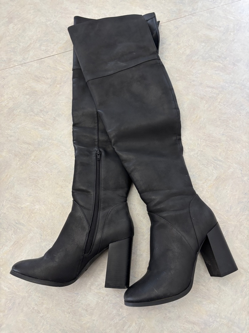 Call It Spring Black Over-the-Knee Block Heel Boots